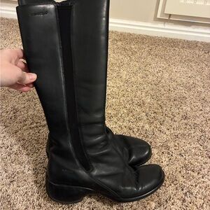 Merrell Leather Black Knee-High Boots Zip Thinsulate Air Cushion heel womens 8